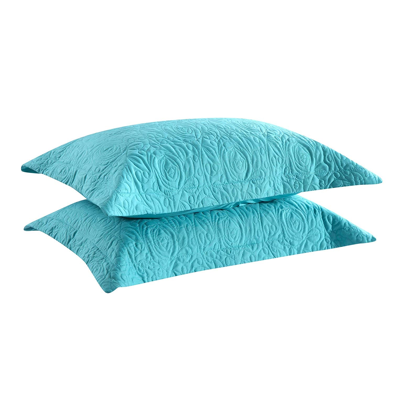 2 Piece King Size Quilted Pillow Shams, Decorative Pillow Covers