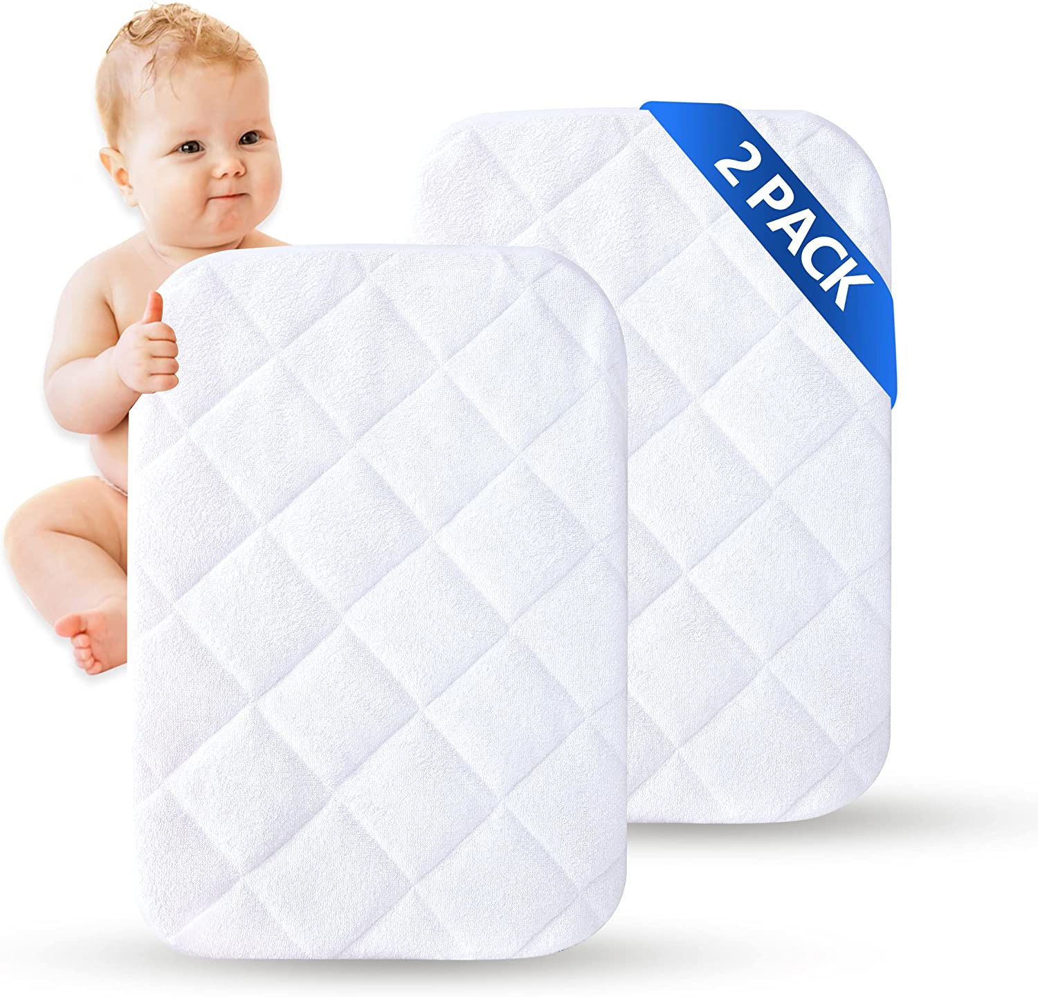 2 Pack Bamboo Waterproof Viscose Crib Mattress Protector Crib Sheet Toddler Baby Mattress Cover
