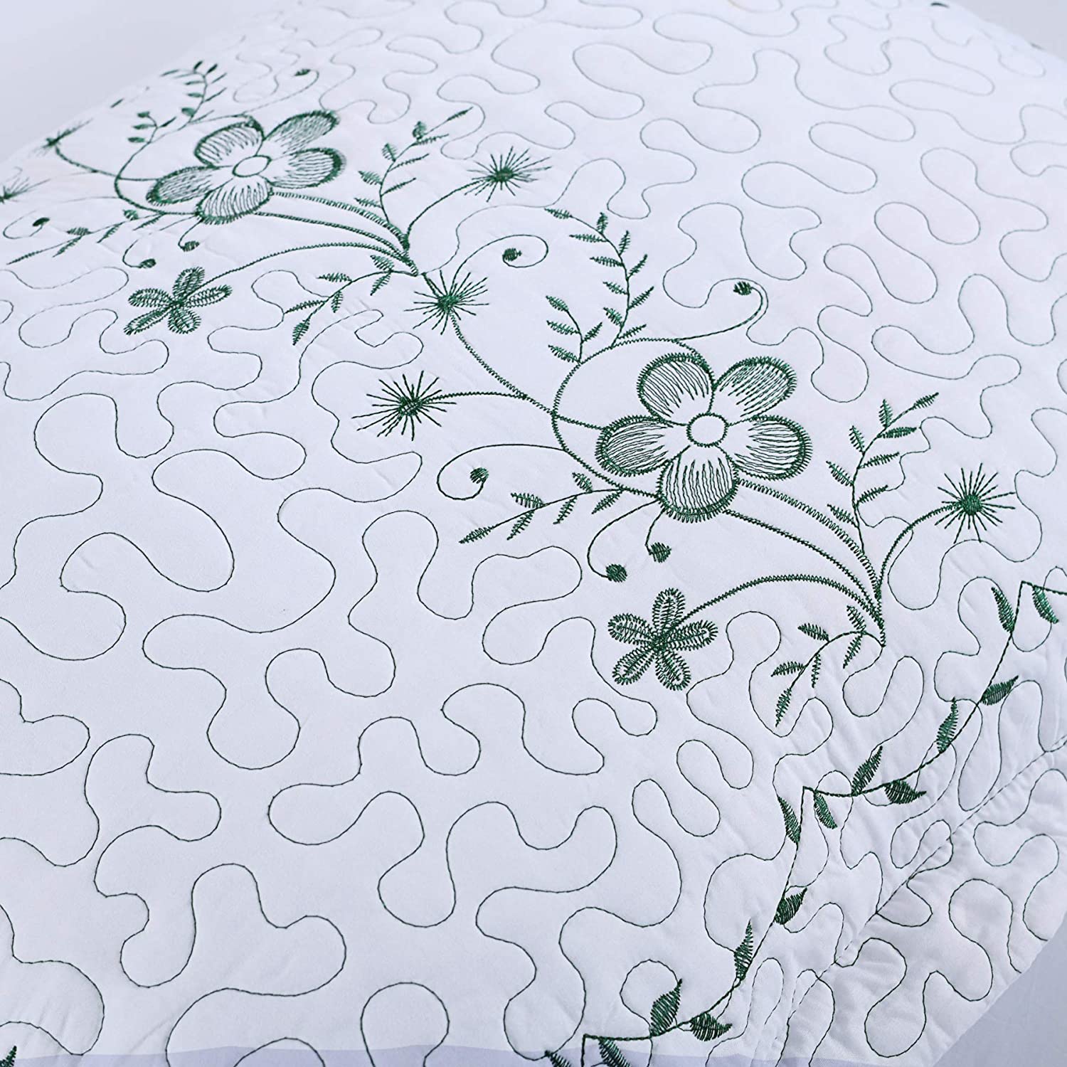 2 Pack Embroidered Pillow Shams – Standard Queen King Euro Decorative Pillow Covers with Hidden Zipper