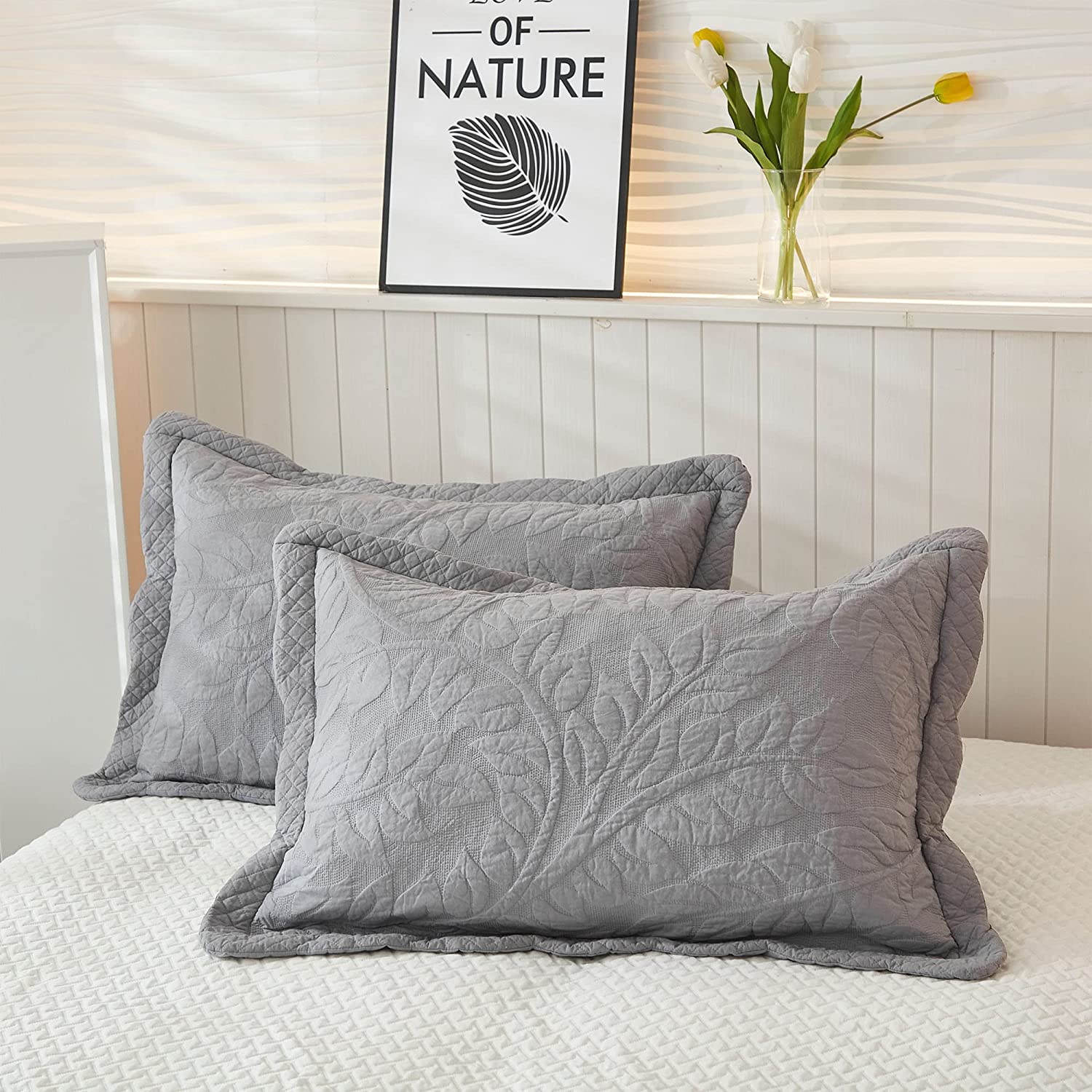 3 Piece 100% Cotton Quilt Set, Oversized Quilted Bedspread T