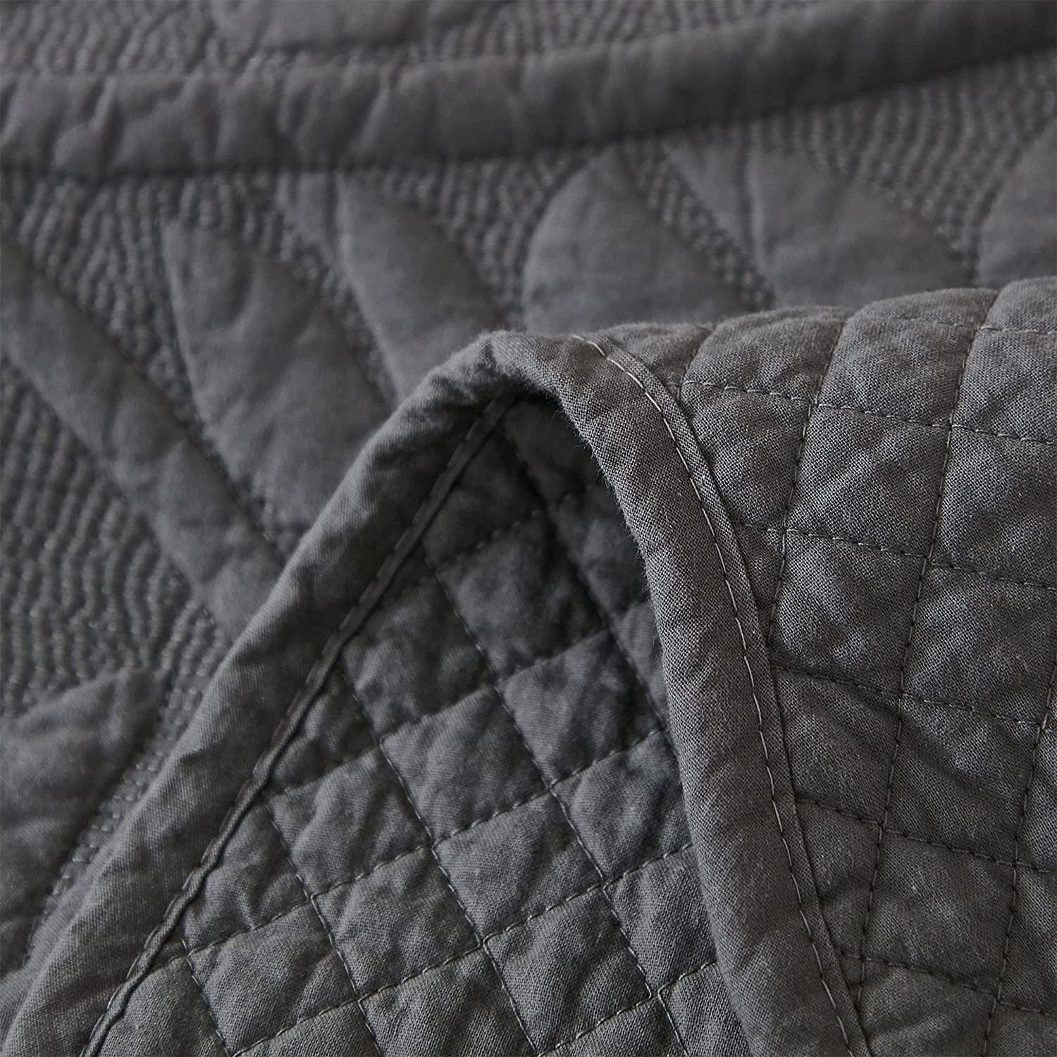 3 Piece 100% Cotton Quilt Set, Oversized Quilted Bedspread T