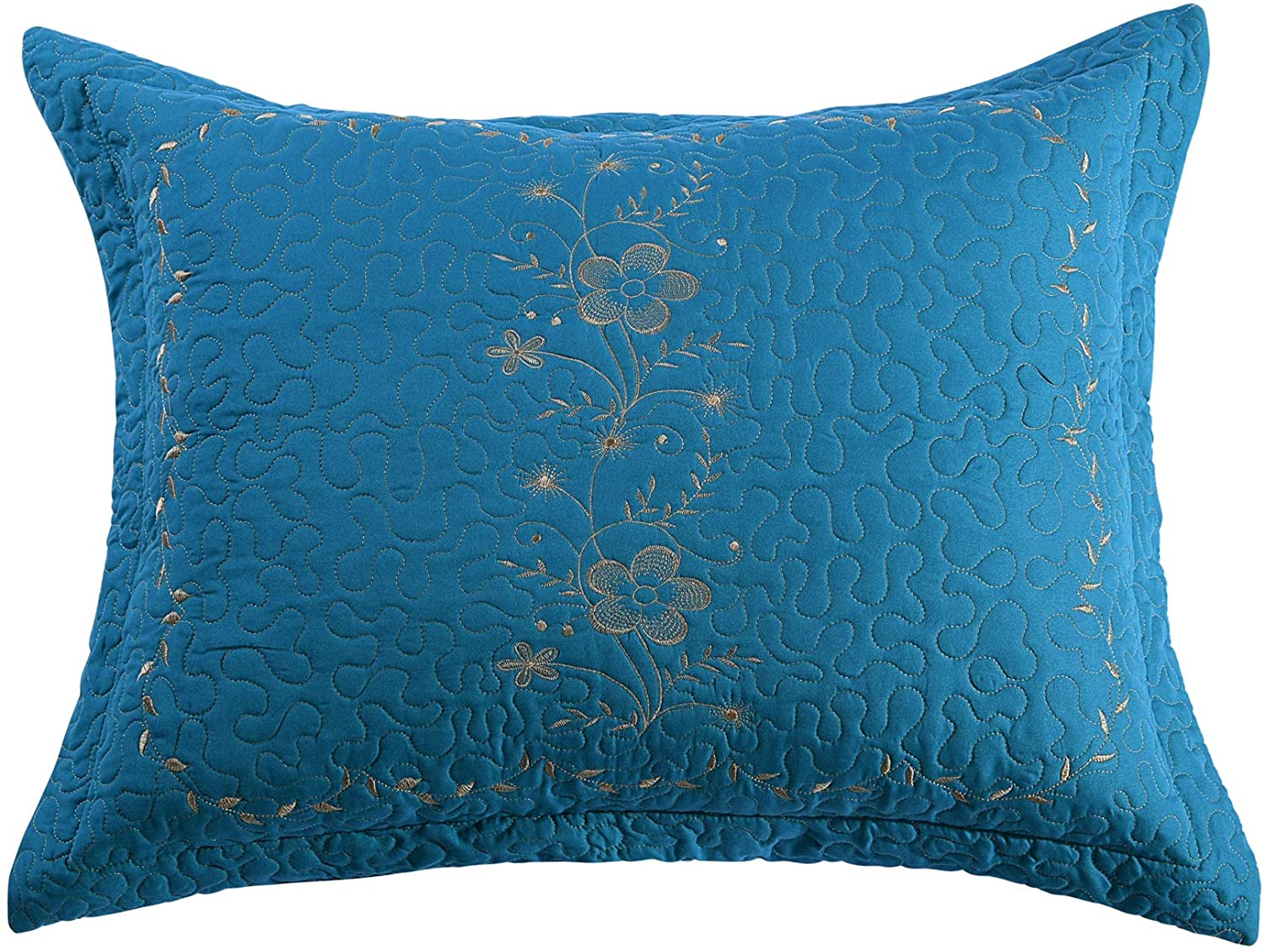 2 Pack Embroidered Pillow Shams – Standard Queen King Euro Decorative Pillow Covers with Hidden Zipper