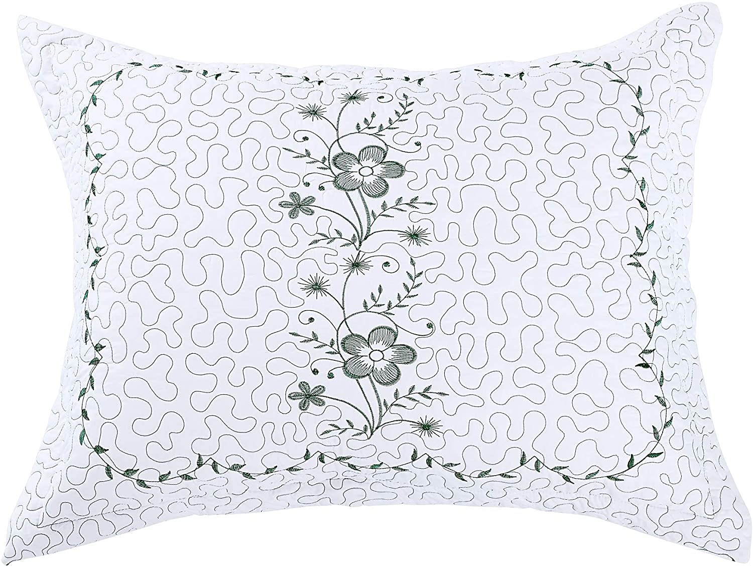 2 Pack Embroidered Pillow Shams – Standard Queen King Euro Decorative Pillow Covers with Hidden Zipper