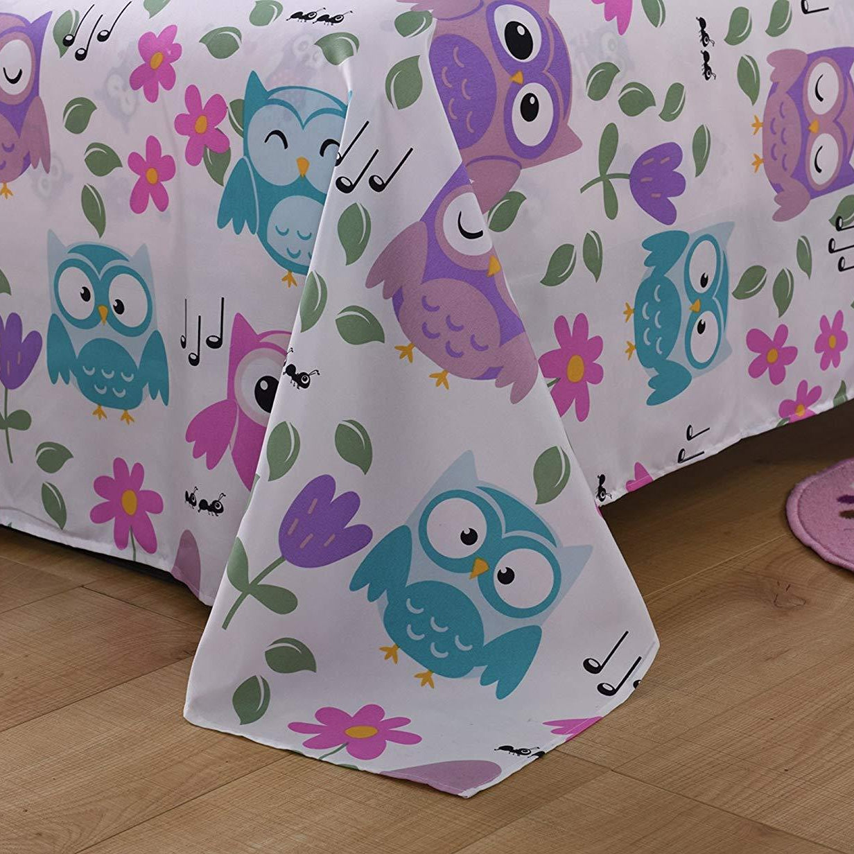 3/4 PieceKids Owl Cotton Sheet Set, Soft Cute Bedding for Girls Boys SH_A32