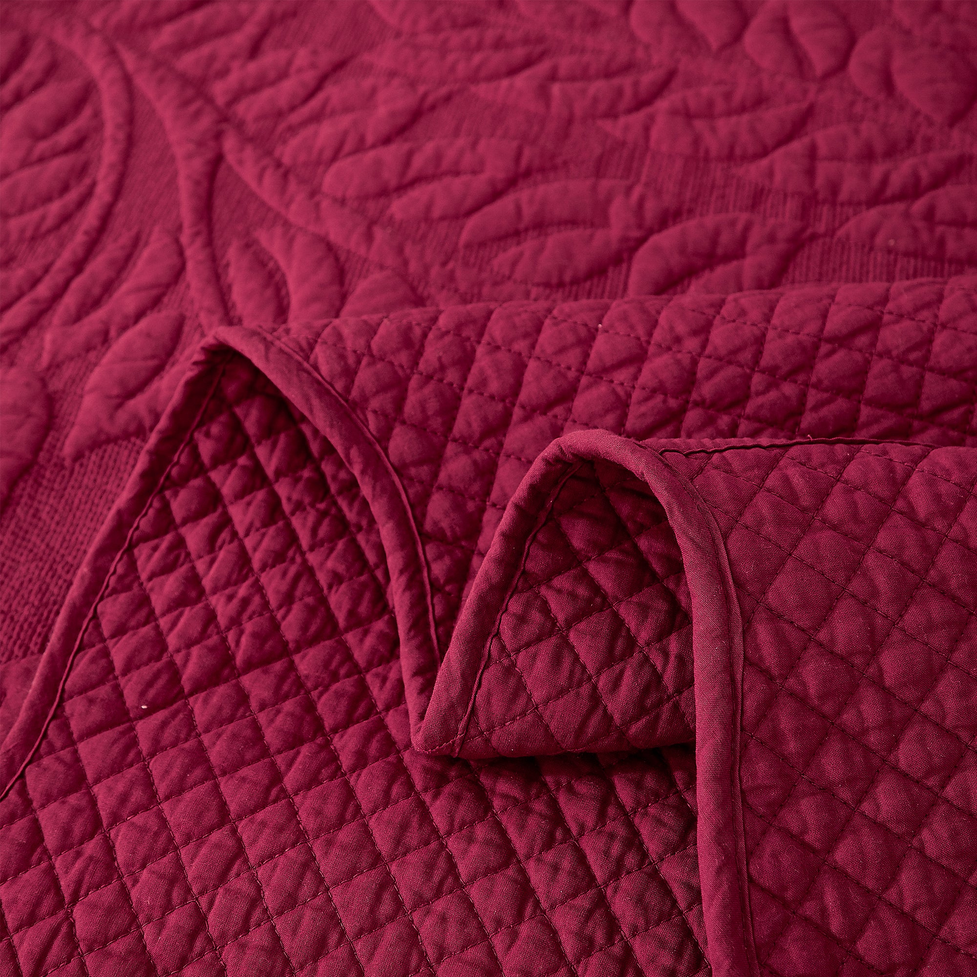 3 Piece 100% Cotton Quilt Set, Oversized Quilted Bedspread T