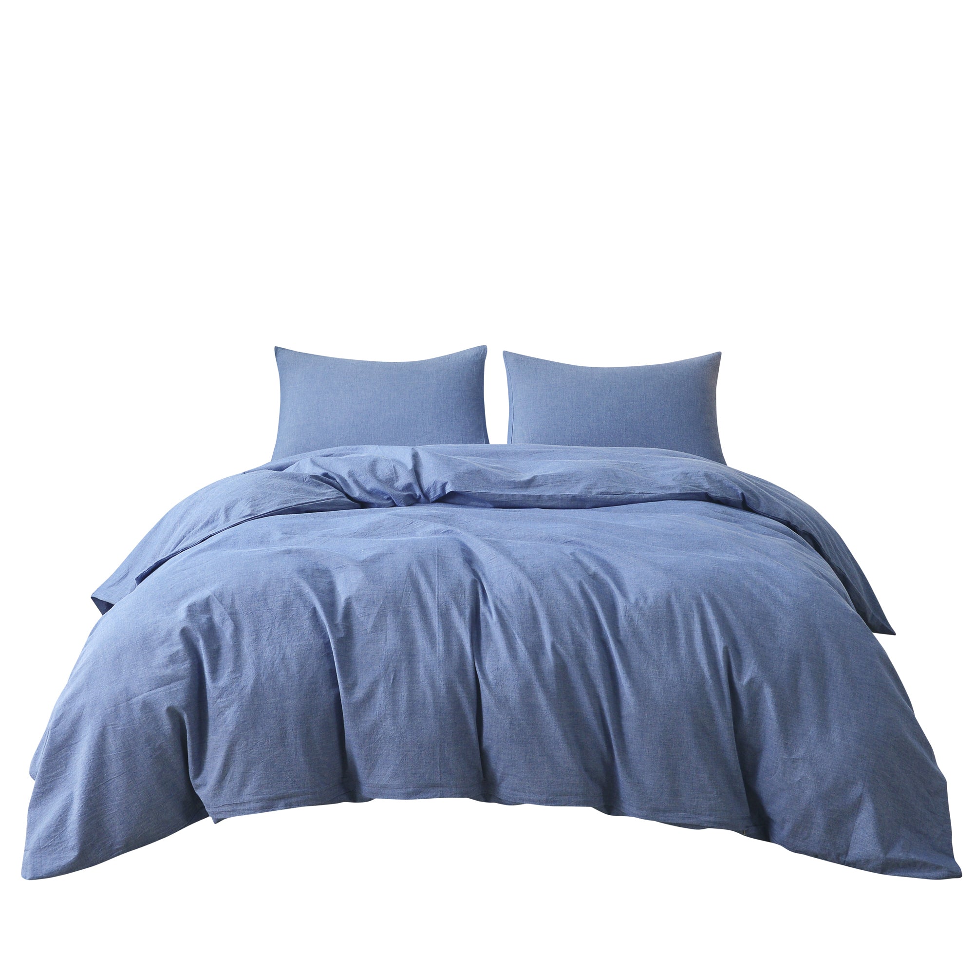 3 Piece 100% Cotton Duvet Cover Set, Soft Breathable Bedding