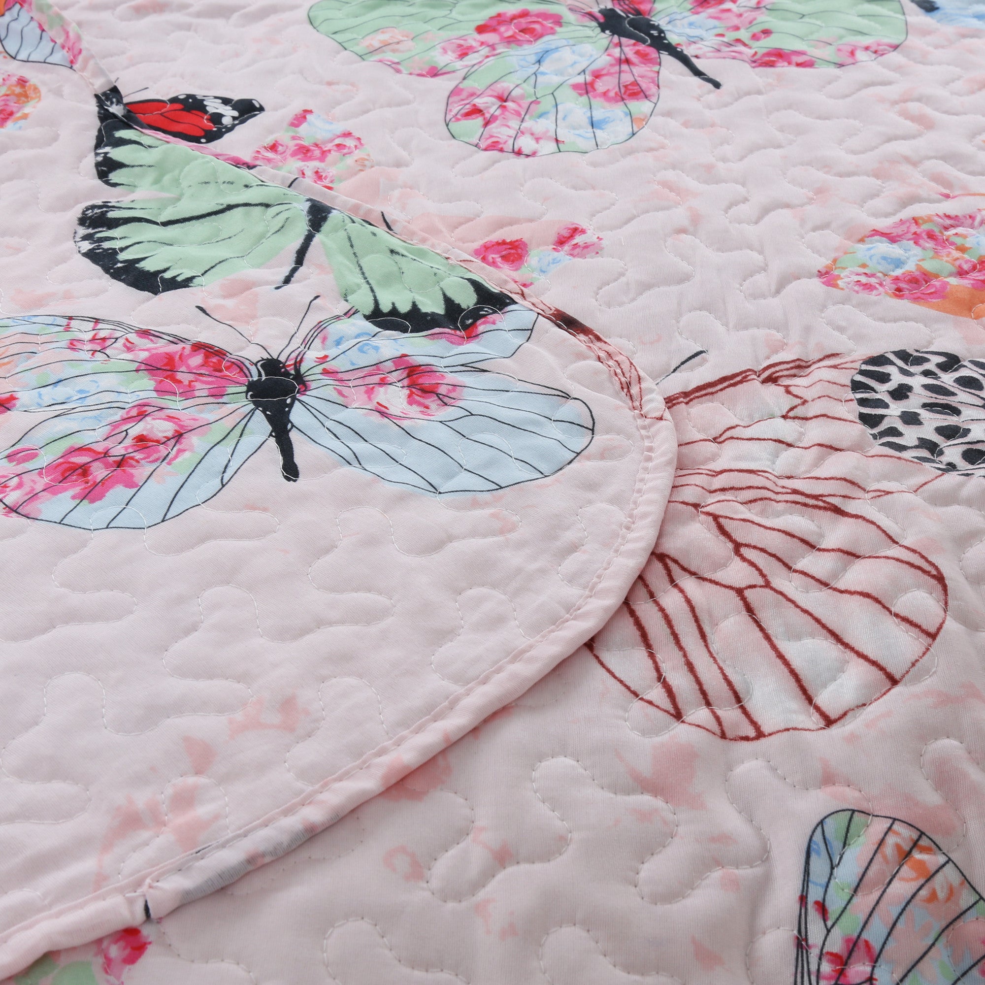 2/3 Piece Kids Bedspread Quilts Set for Teens Girls Bed Coverlet Bunk Girls Comforter Butterfly A72