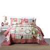 3 Piece Christmas Snowman Reversible Quilt Set B009