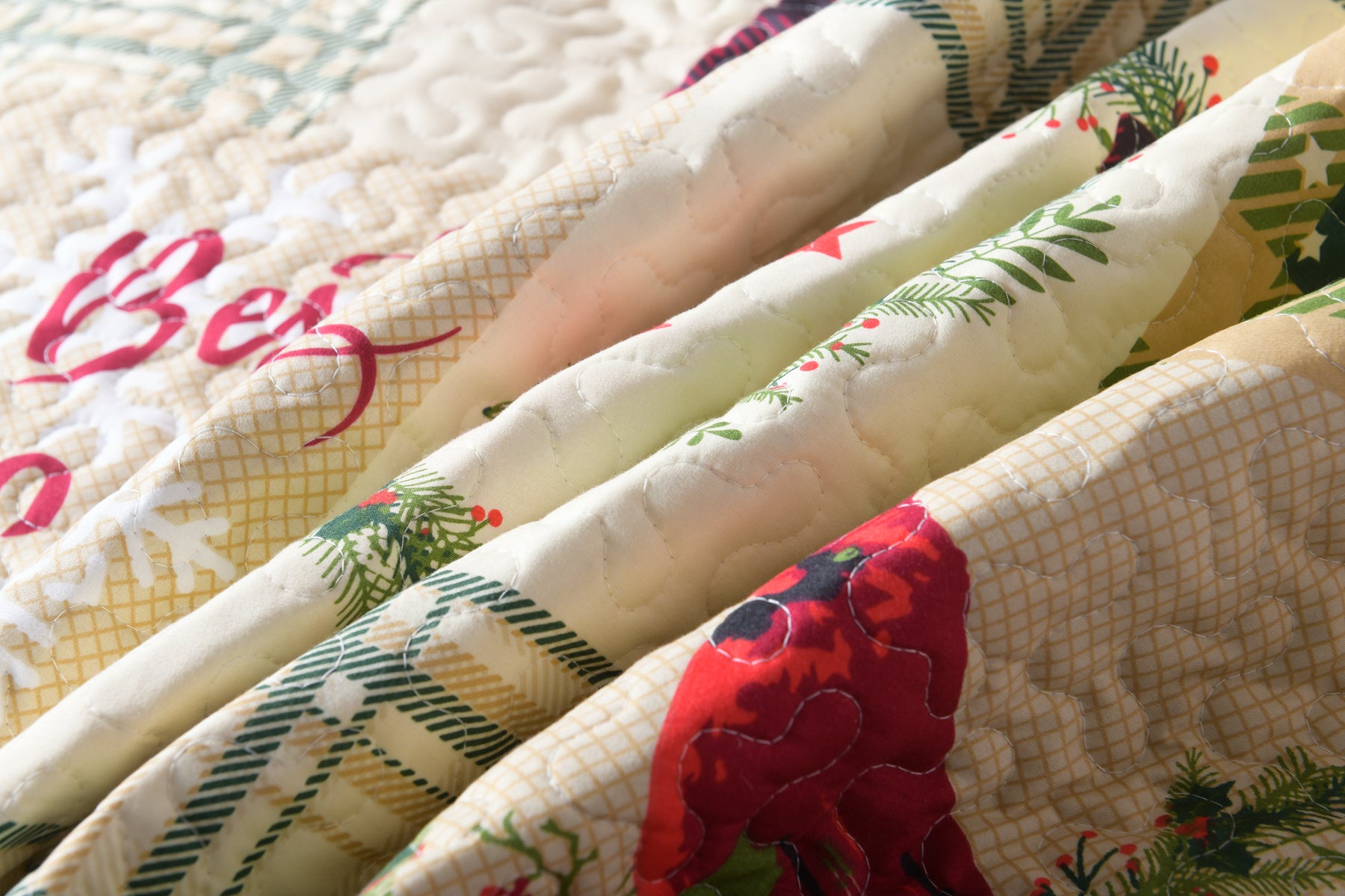 3 Piece Christmas Snowman Reversible Quilt Set B009