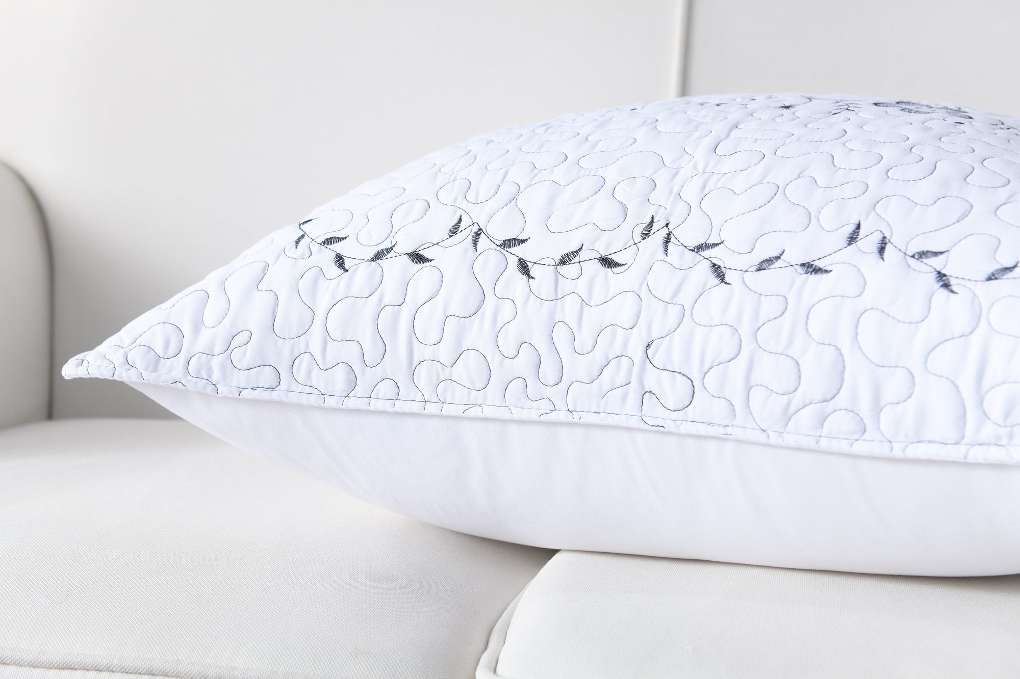 2 Pack Embroidered Pillow Shams – Standard Queen King Euro Decorative Pillow Covers with Hidden Zipper