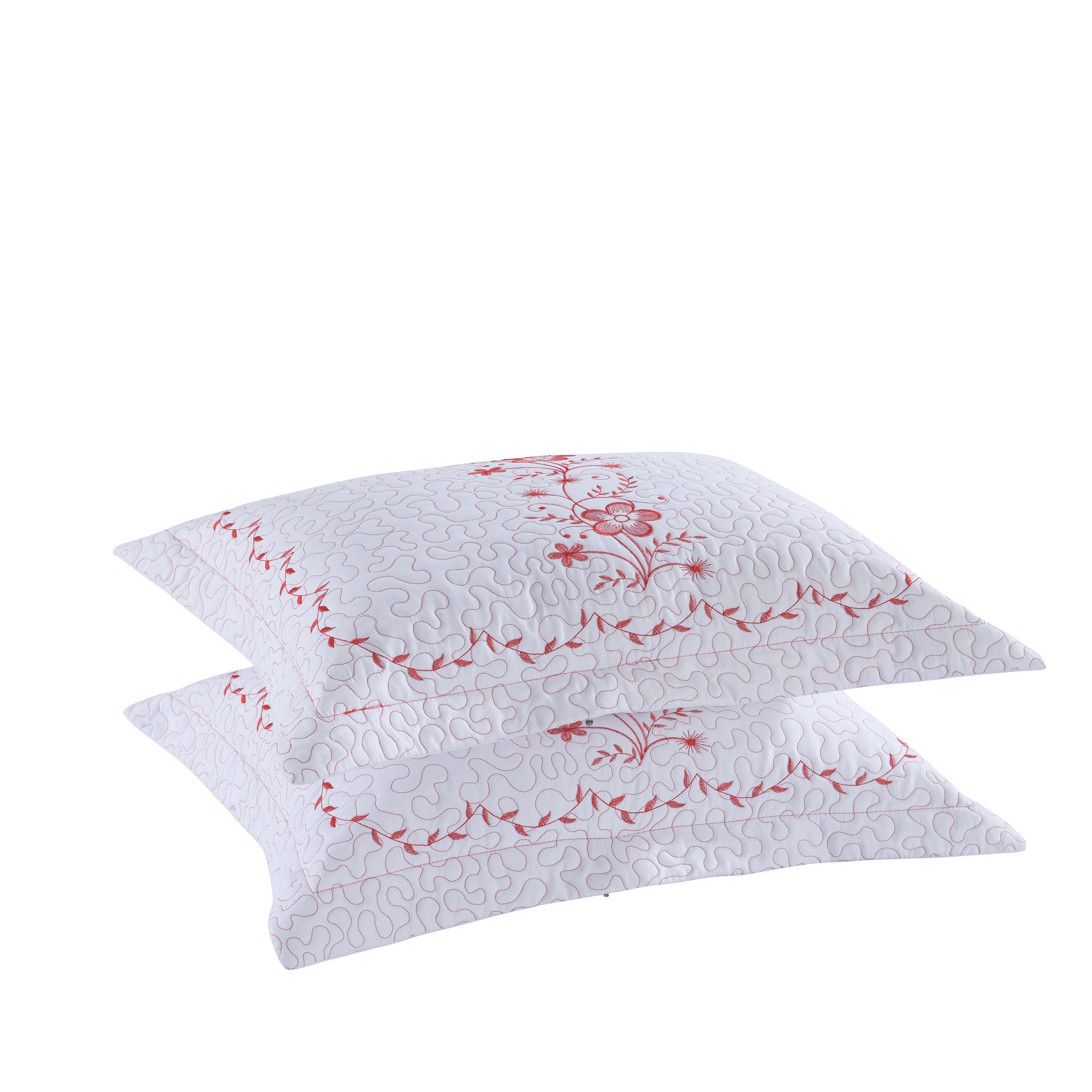 2 Pack Embroidered Pillow Shams – Standard Queen King Euro Decorative Pillow Covers with Hidden Zipper