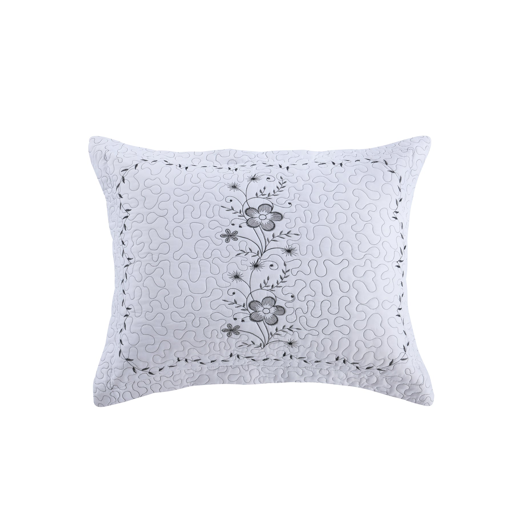 2 Pack Embroidered Pillow Shams – Standard Queen King Euro Decorative Pillow Covers with Hidden Zipper
