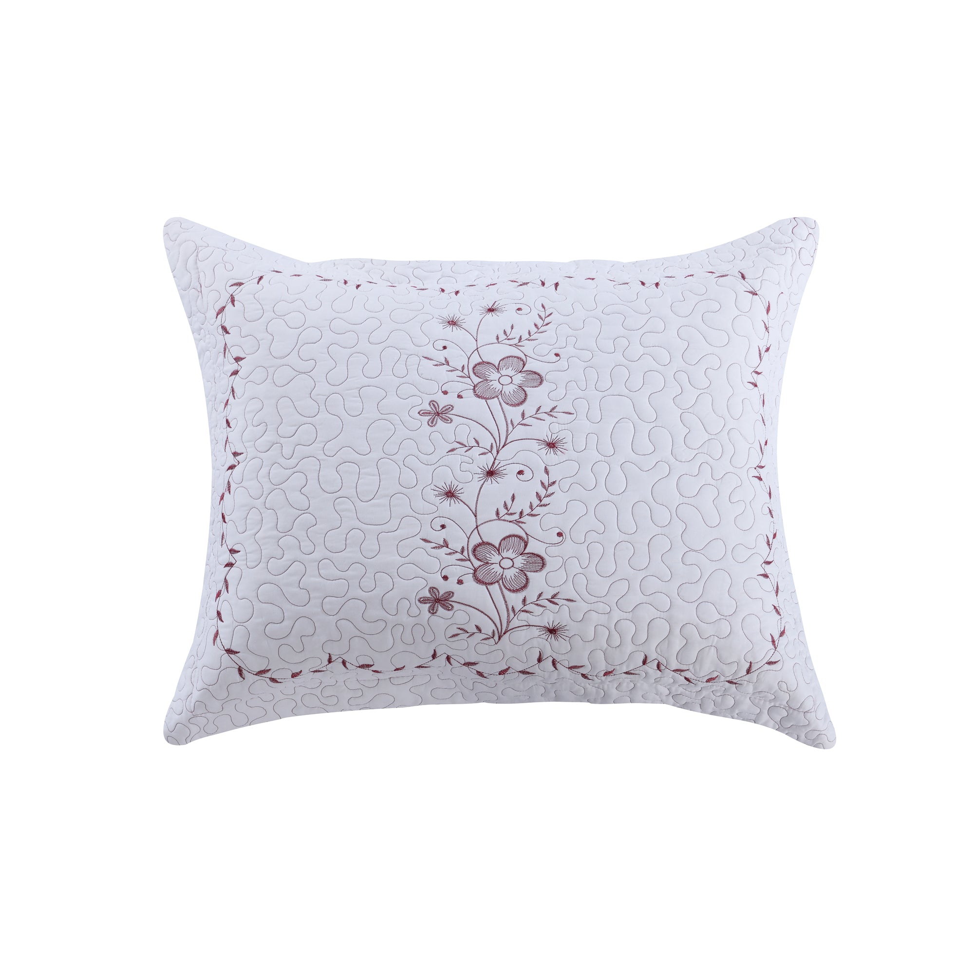 2 Pack Embroidered Pillow Shams – Standard Queen King Euro Decorative Pillow Covers with Hidden Zipper