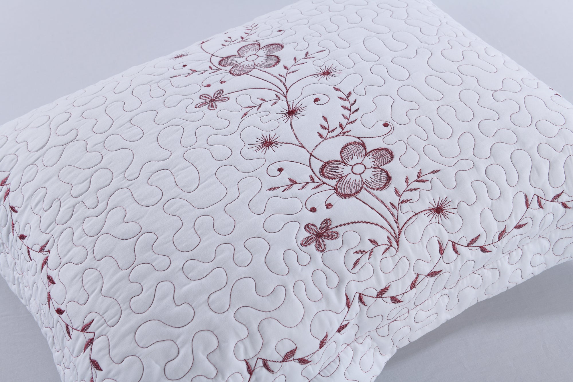 2 Pack Embroidered Pillow Shams – Standard Queen King Euro Decorative Pillow Covers with Hidden Zipper