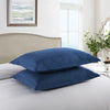 2-Piece Embroidered Pillow Shams, Queen Decorative Microfiber Pillow Shams Set Standard Size