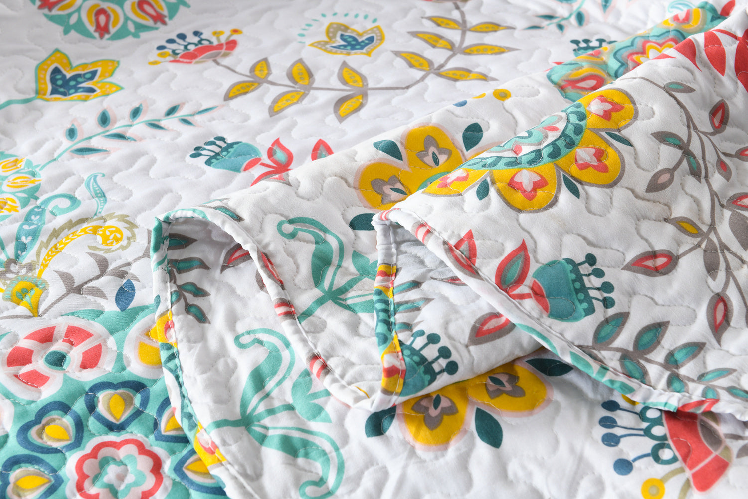 3 Piece Bohemian Boho Quilt Bedspread Set Rustic Cabin Lodge Lightweight Bedding Set A96