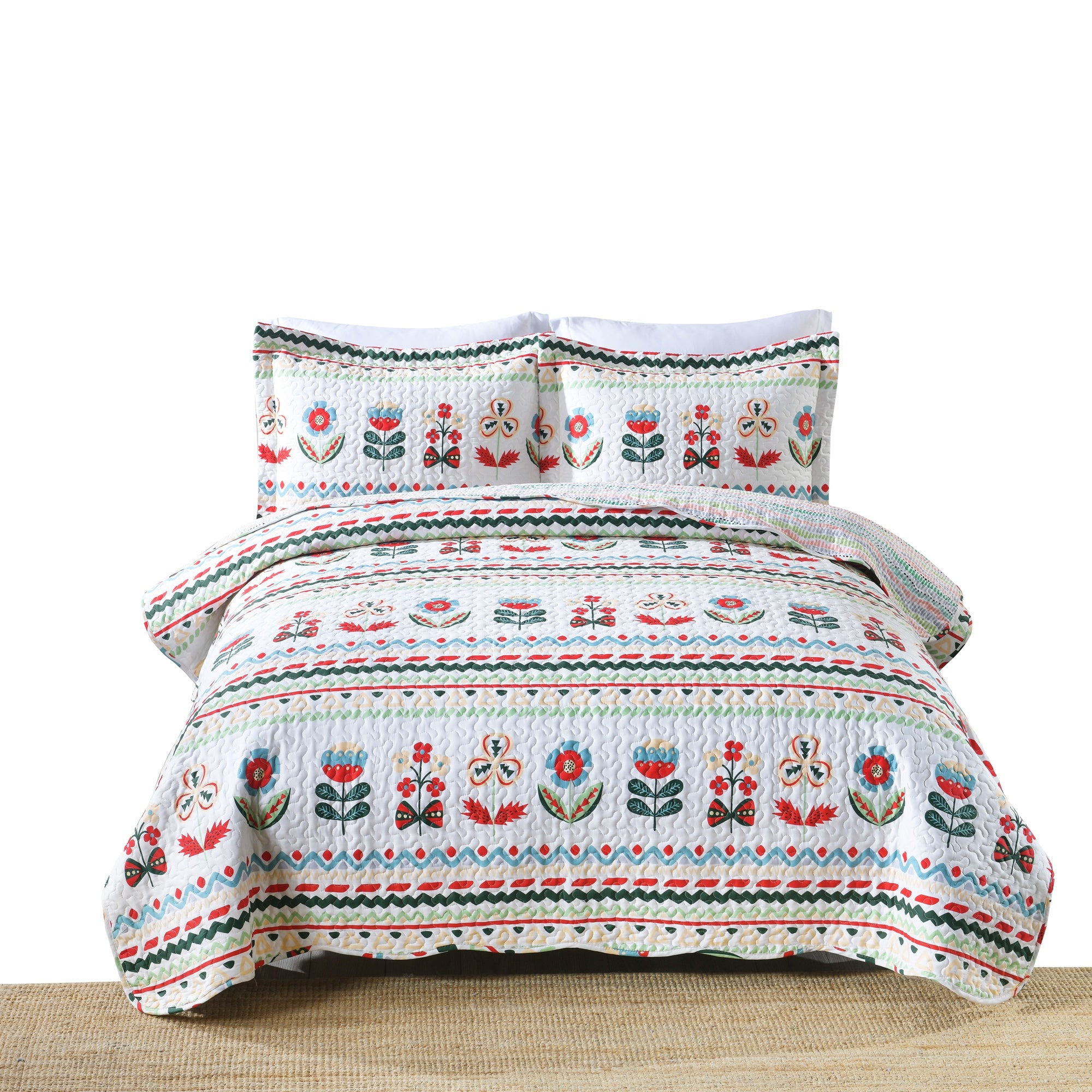 2/3 Piece 100% Cotton Kids Quilt Set – Lightweight Floral Bedspread LiTa
