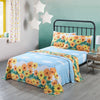 Kids Cotton Sunflower Bed Sheet for Girls Teens Children