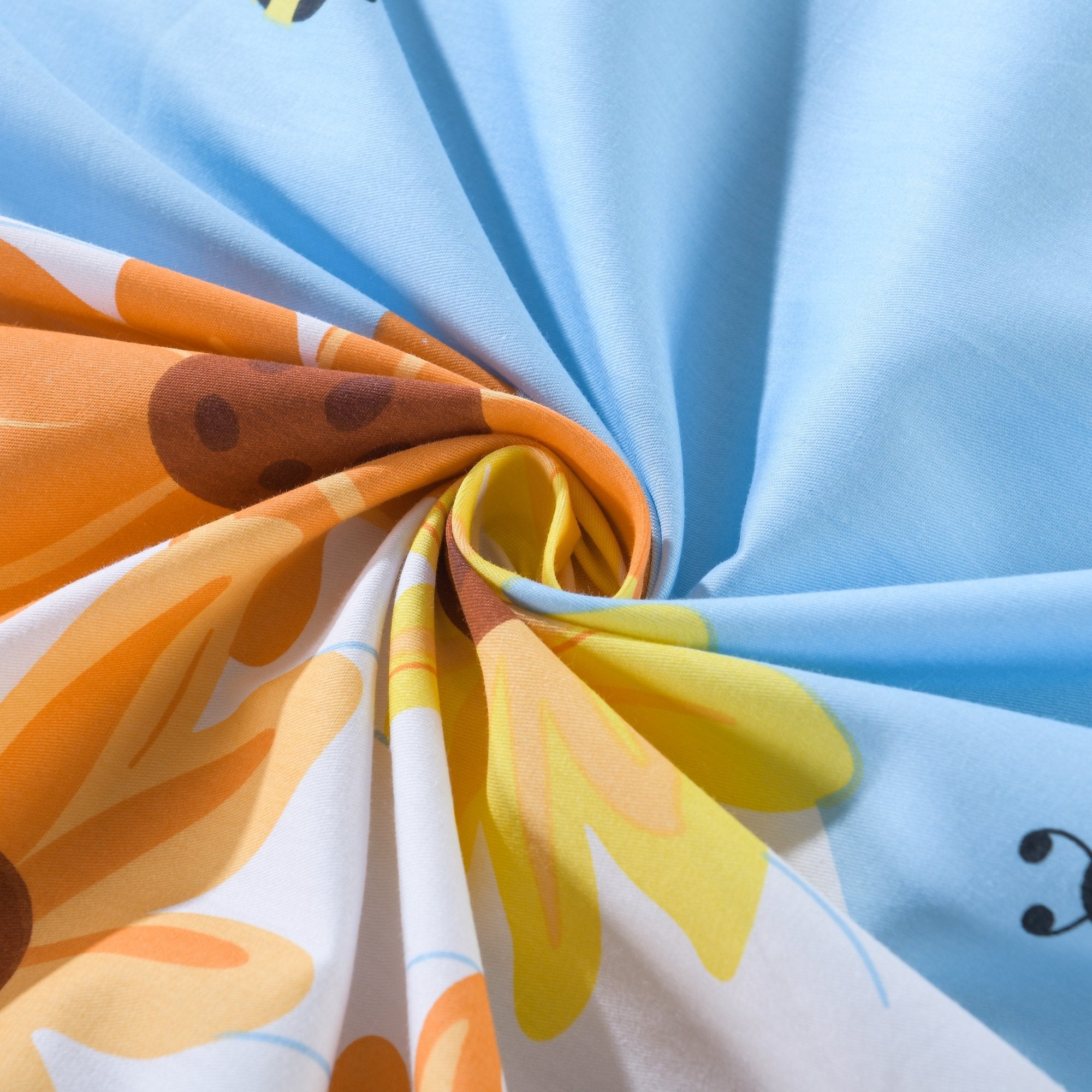 3/4 Piece Kids 100% Cotton Sunflower Bed Sheet Set for Boys Girls Teens