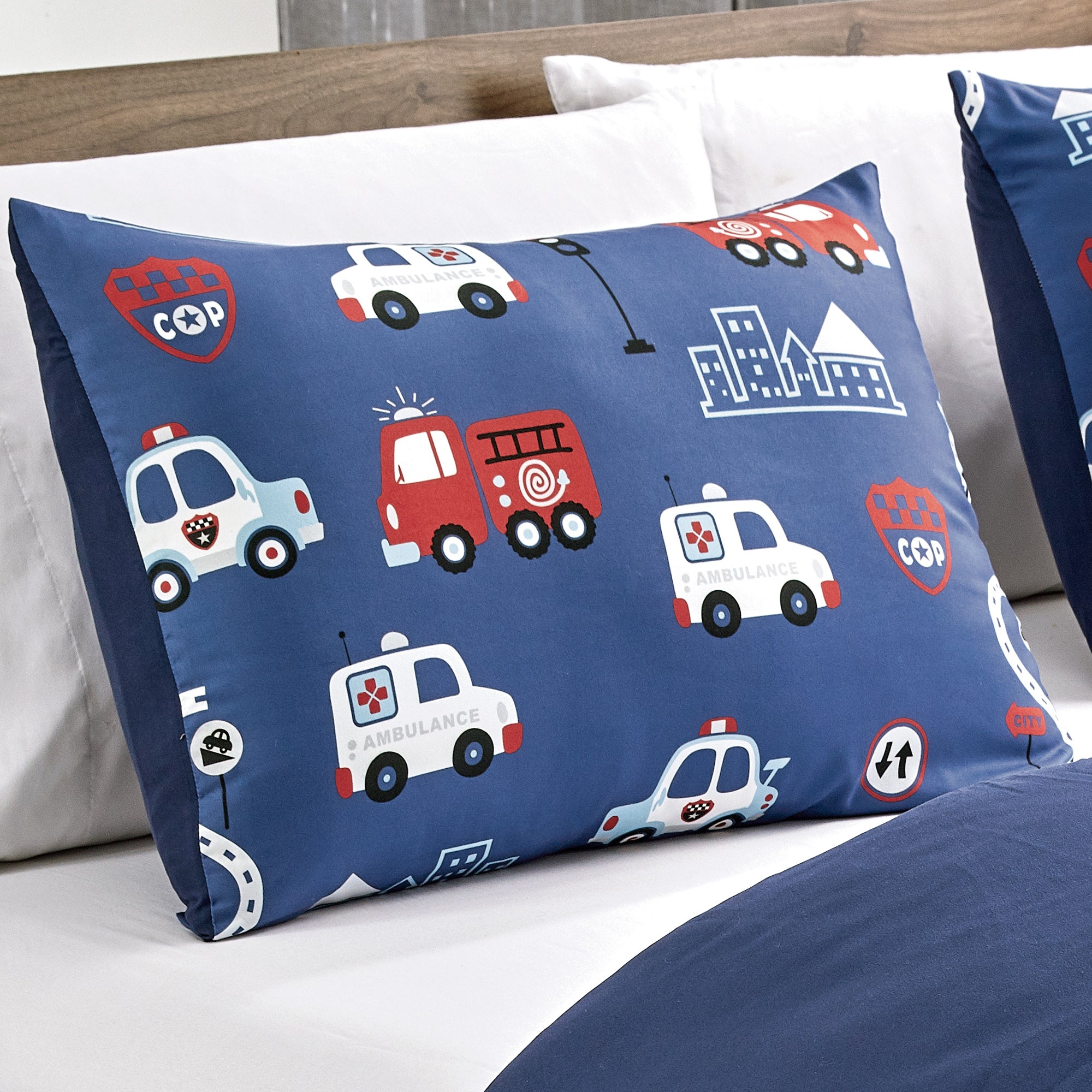 Kids Girls Boys Comforter Set Fire Truck