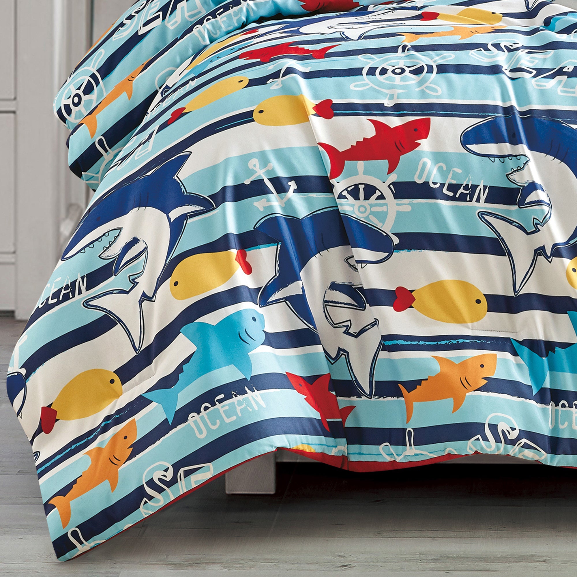 Kids Girls Boys Comforter Set Ocean Life