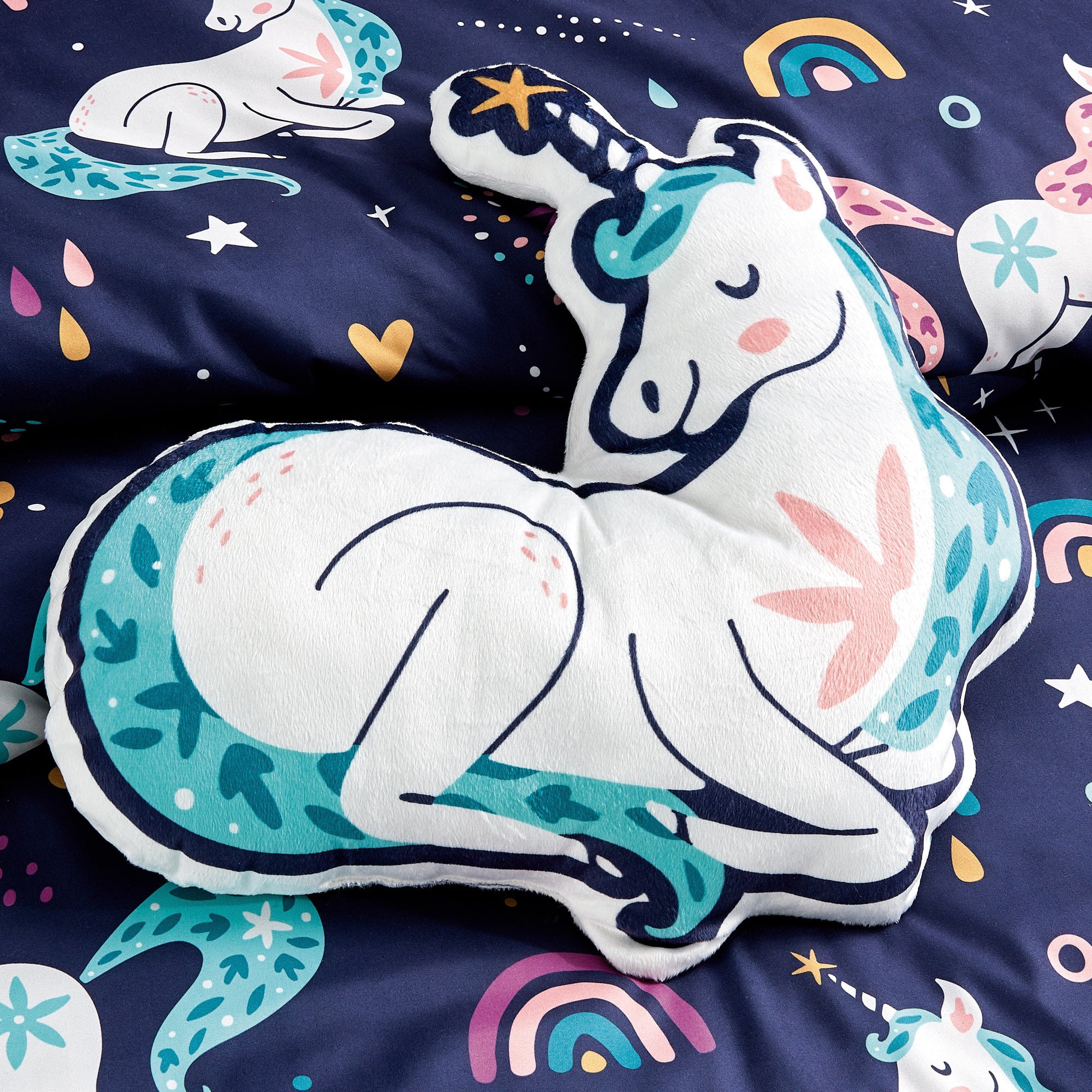 Kids Girls Boys Comforter Set Magic Unicorn