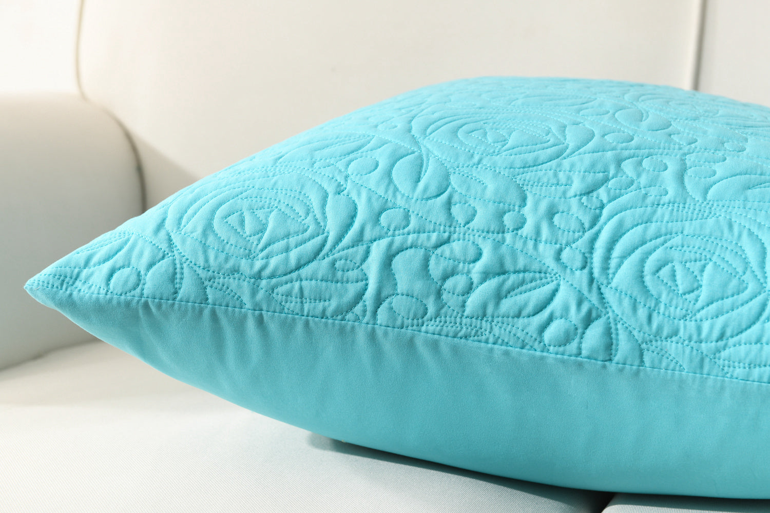 2 Pack Quilted Euro Sham Covers, Decorative Pillow Covers
