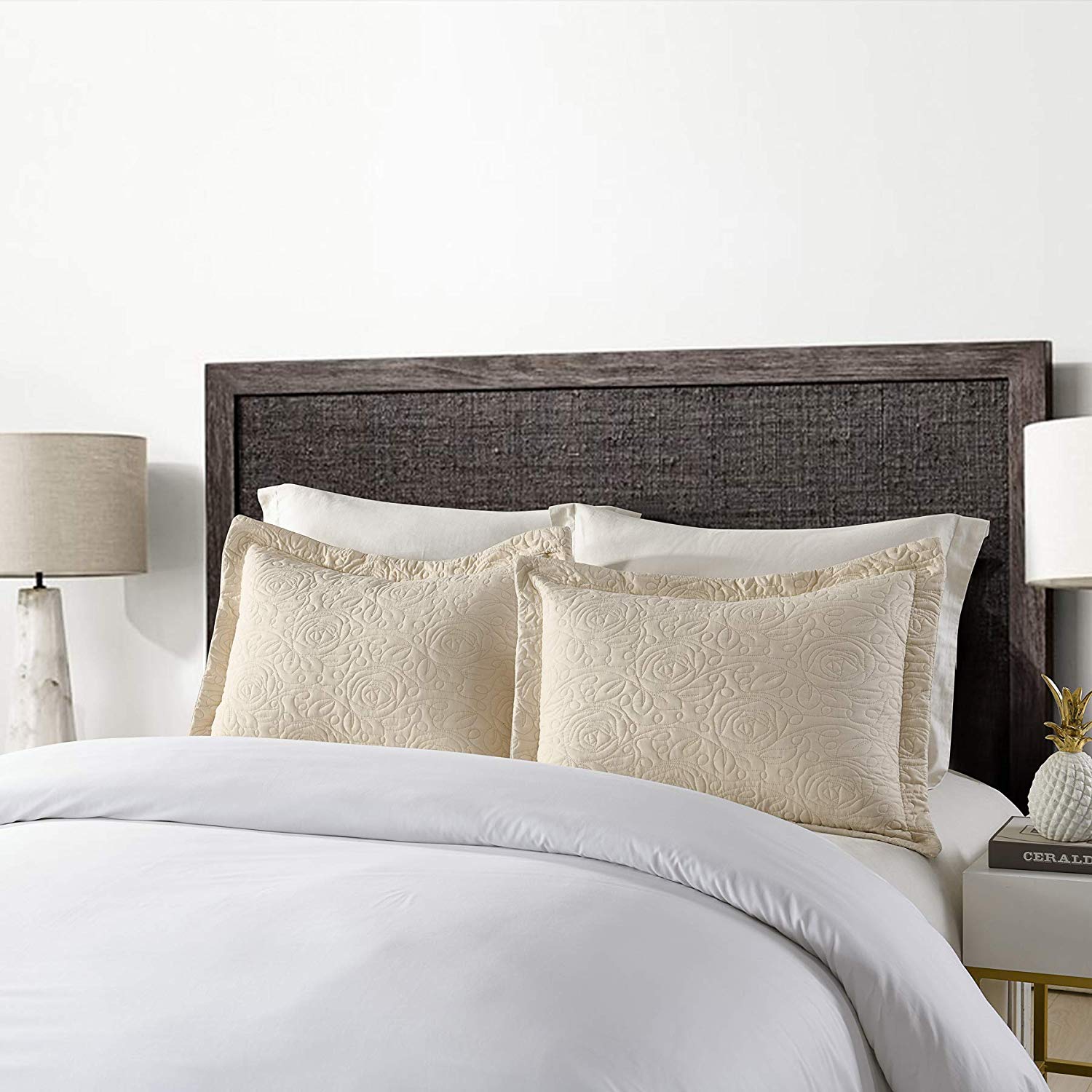 2 Piece Embroidered Pillow Shams Standard Size